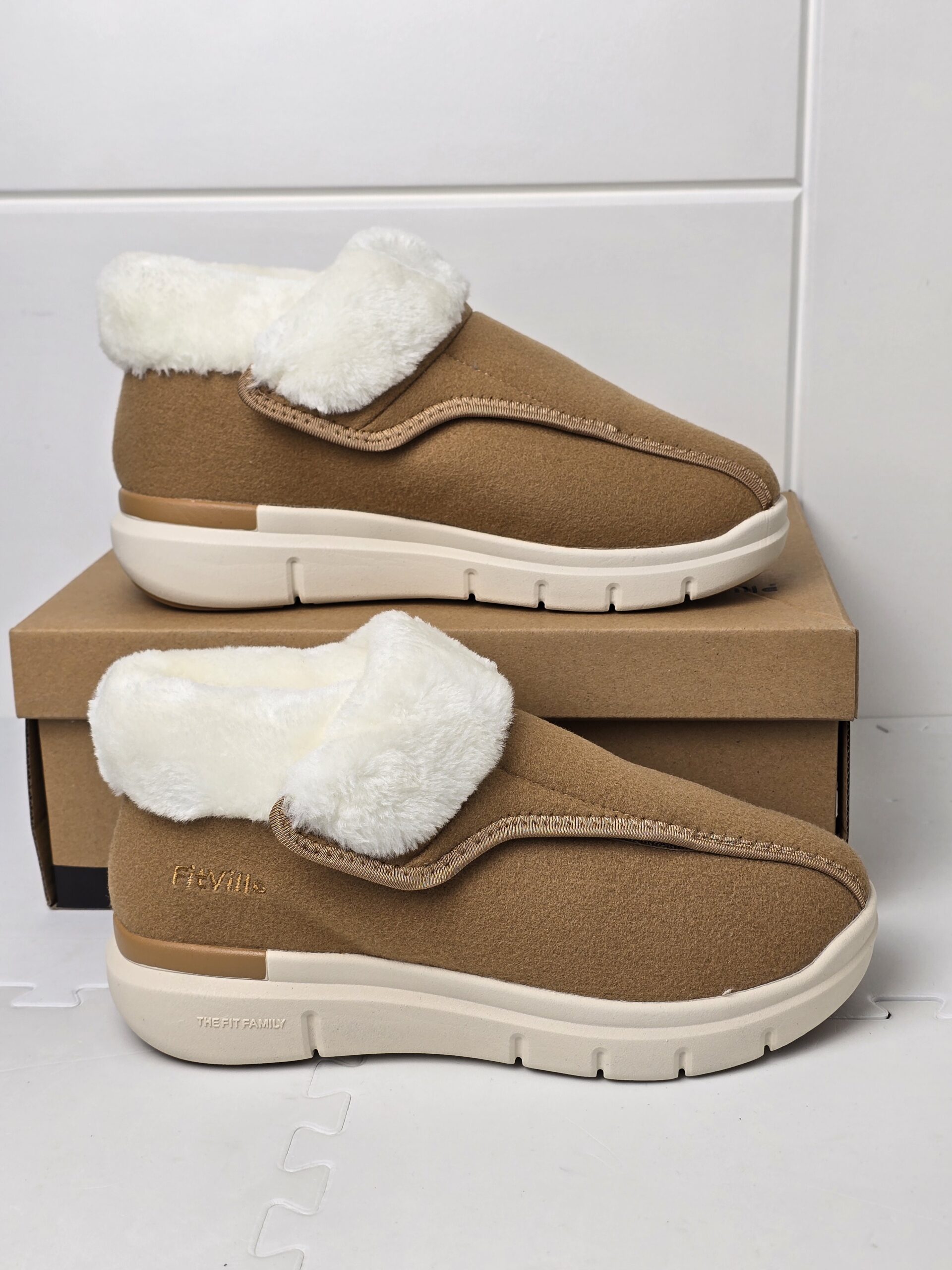 FitVille Diabetic Boots for Women Wide Width Ladies Winter Snow Boots Adjustable Warm Fluffy Fleece Lined Orthopaedic Shoes for Swollen Feet Plantar Fasciitis