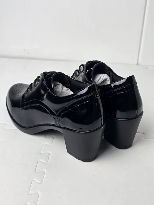 Women Oxford Heels Pointed Toe High Chunky Shoes