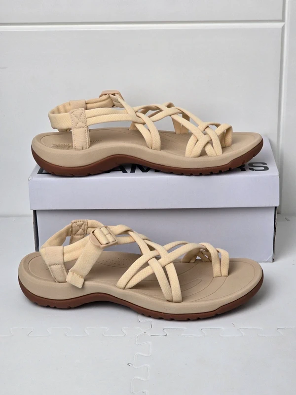 Women Sandals with Arch Support Elastic Strap Casual Outdoor Sandals