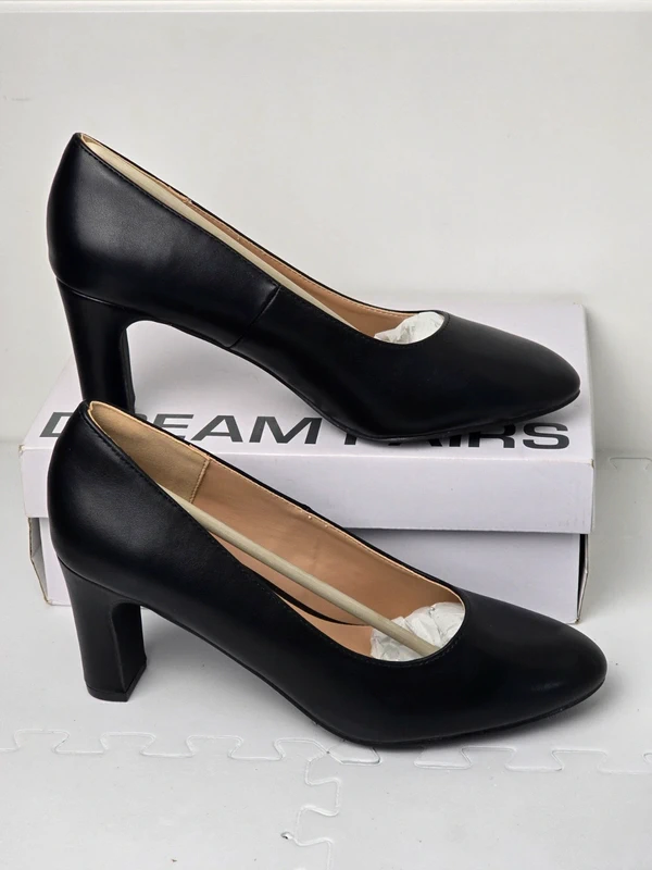 Womens Block Heels Pumps Work Shoes Closed Toe