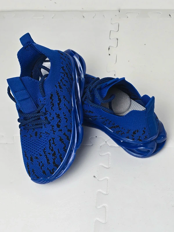 Kids Boys Slip On Trainers Lace Up Lightweight