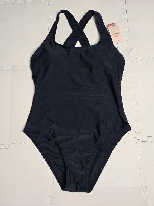 S | Womens Swimwear Sports Swimming Costume Bathing Suit One Piece Black