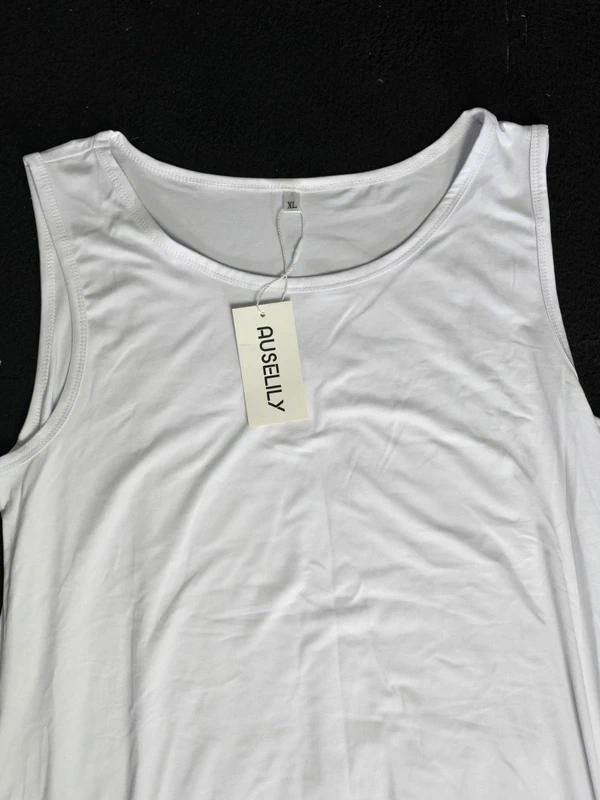 XL White Women's Summer Knee Sleeveless Loose Swing Casual Dresses