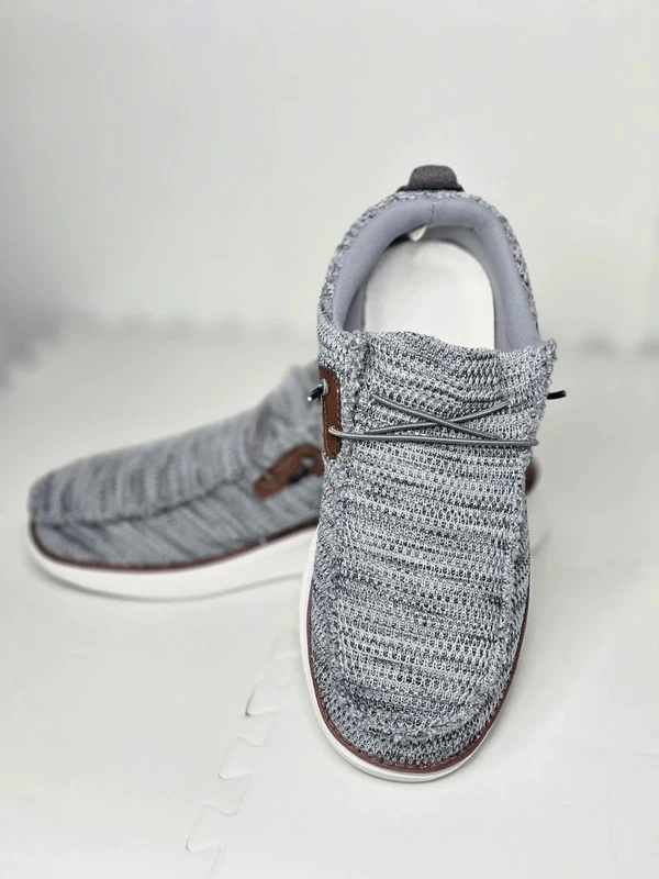 Grey Mens Slip On Walking Loafers Sneakers Shoes Mesh | Casual Shoes