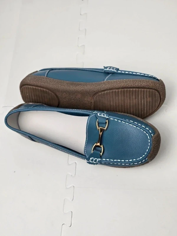 Blue | Ladies Loafers Comfy Flat Shoes