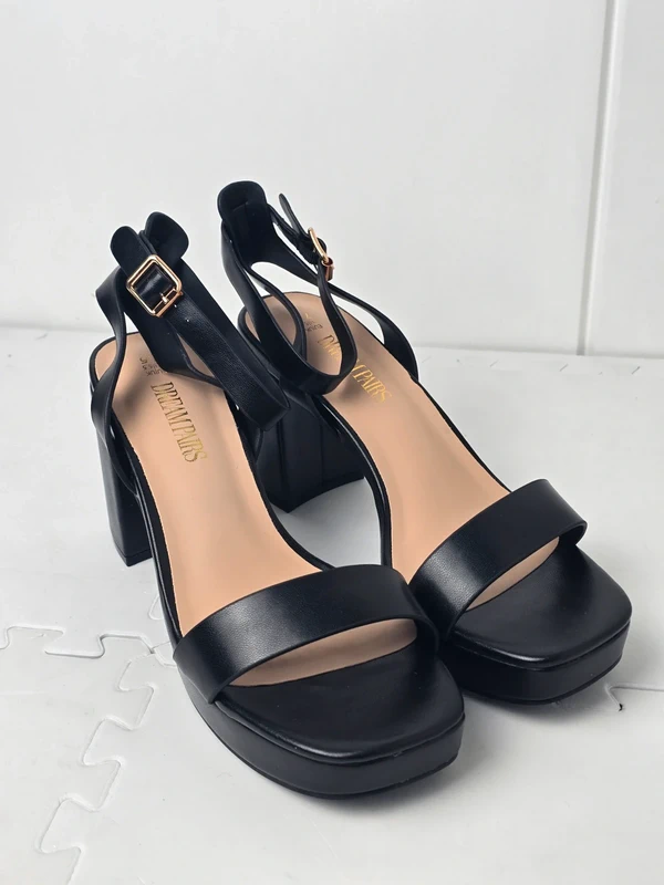 Women Sandals Classic High Heel Open Toe Ankle Strap with Buckle