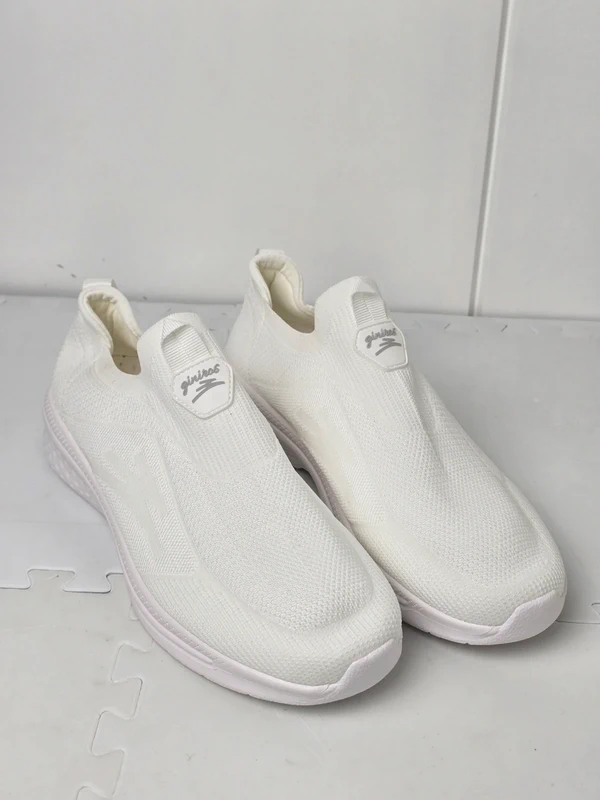 White Men Trainers Slip On Lightweight Casual Sneakers