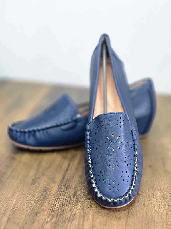 Women Loafers Wedge Comfort Dress Shoes | Plilima Blue Outing Shoe
