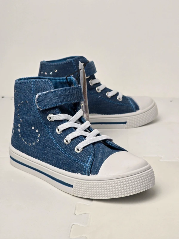 Blue Unisex Trainers Easy Fasten Boys Girls Shoes with Velcro Strap